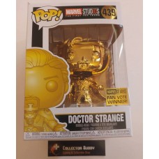 Damaged Box Funko Pop! Marvel 439 Doctor Strange Gold Chrome Studios 10 Stud10s Pop Vinyl FU38481