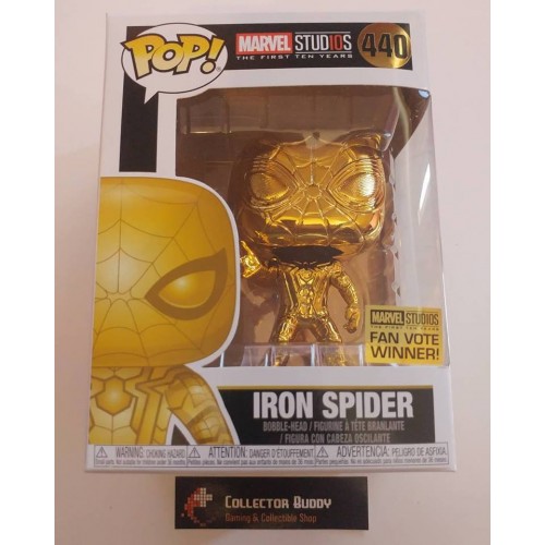 Funko Pop Marvel 440 Iron Spider Gold Chrome Studios 10 Stud10s Pop Vinyl FU38482