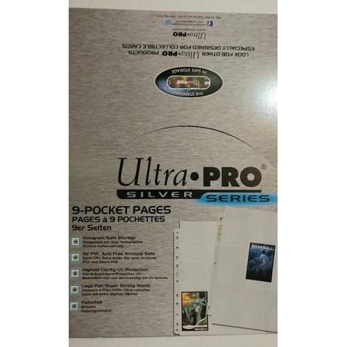 Ultra pro silver pages-sheets binder 100 sheets 9 pouches... 